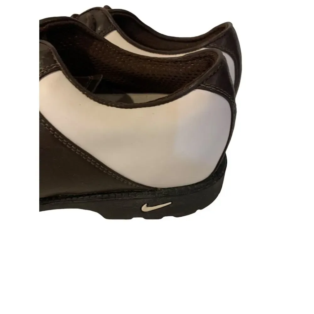 Size 7.5 Nike Golf Mens Waverly Last Cleats Lace Up Brown White Oxford Style